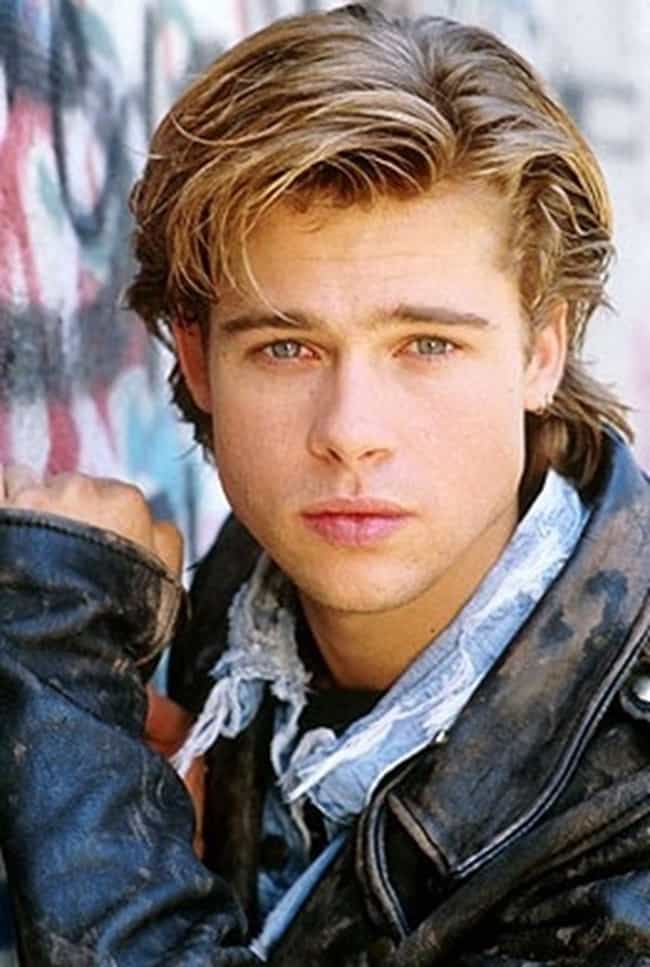 Young brad pitt in faded leather jacket photo u2
