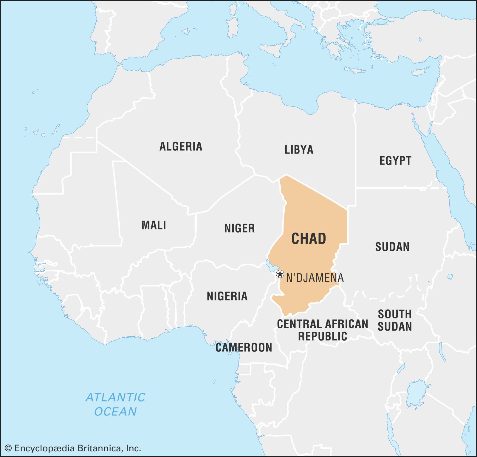 World Data Locator Map Chad
