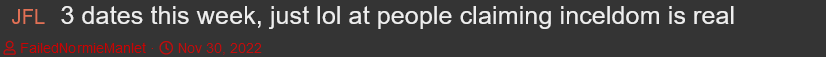 Screenshot 2022 12 11 at 18 36 02 3 dates this week just lol at people claiming inceldom is real