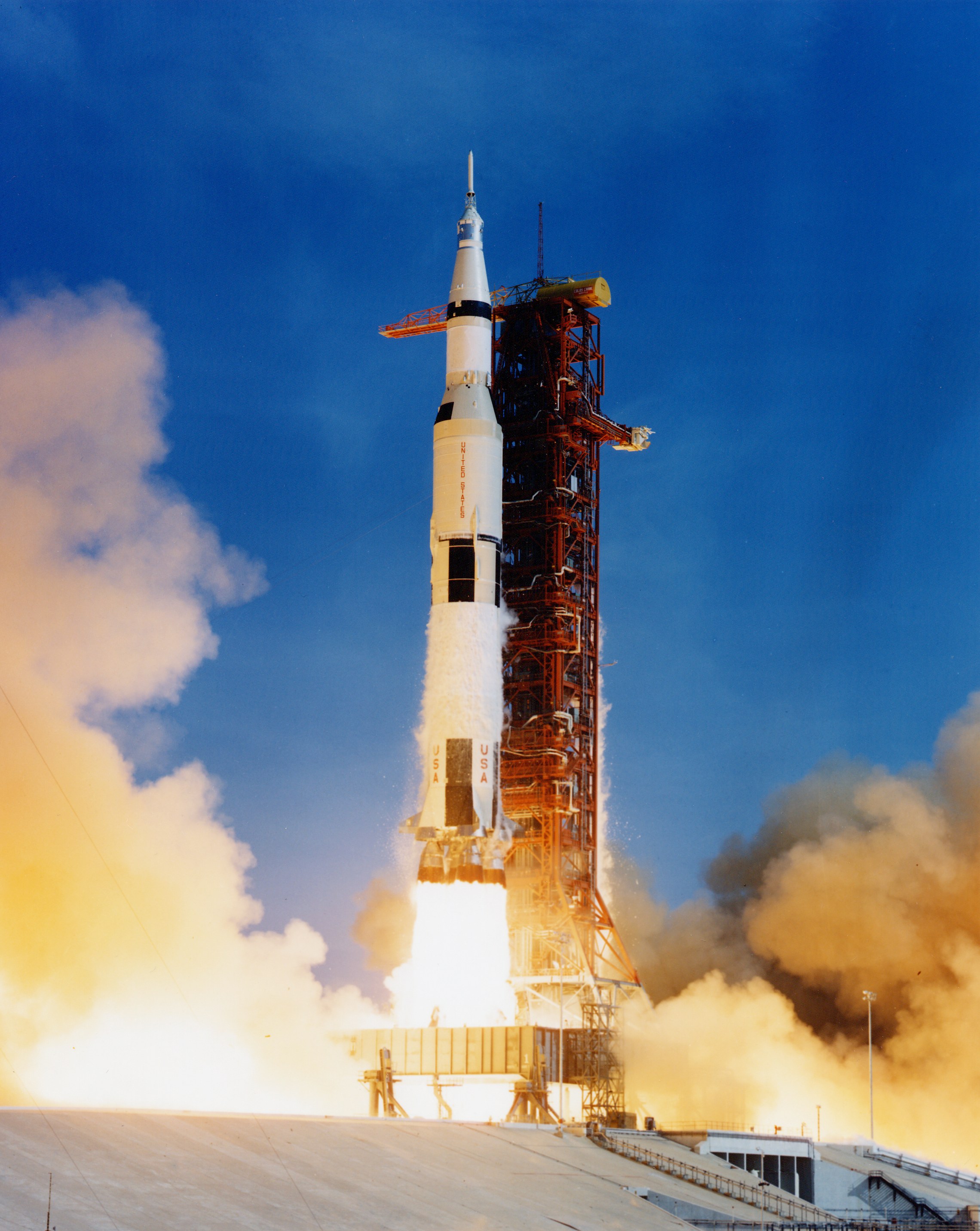 Apollo 11 Saturn V lifting off on July 16 1969
