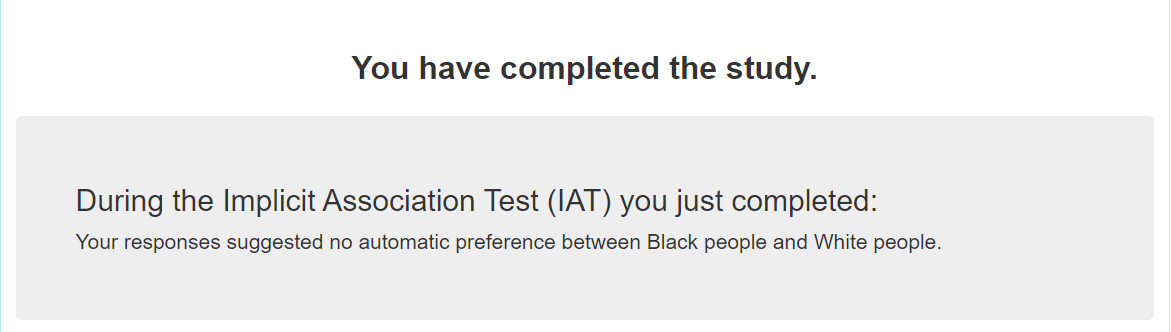 I am not racist IAT Test