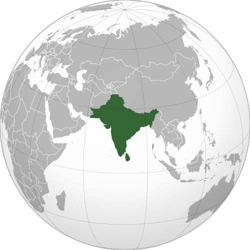 Indian Subcontinent orthographic projection