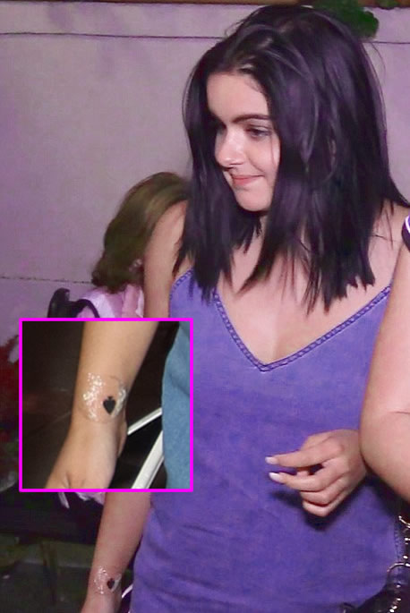 Ariel winter spade wrist tattoo