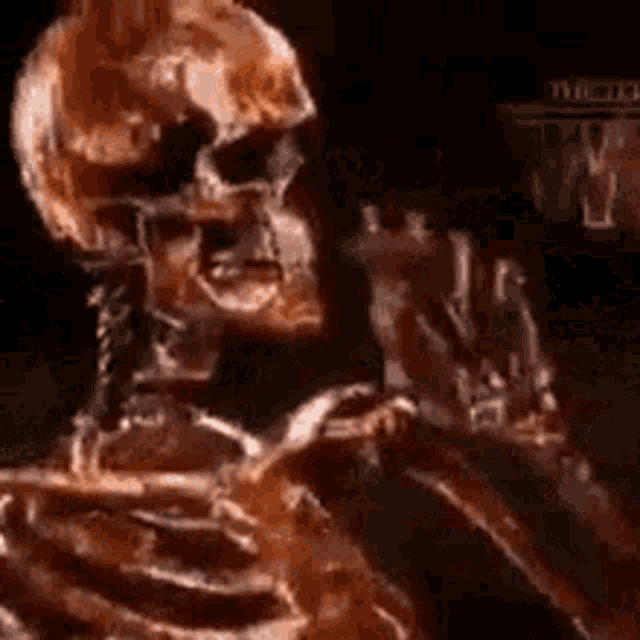 Skeleton smoking