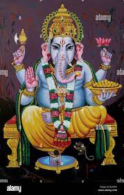 Mural on temple wall of The Hindu elephant God Ganesh, India Stock Photo -  Alamy