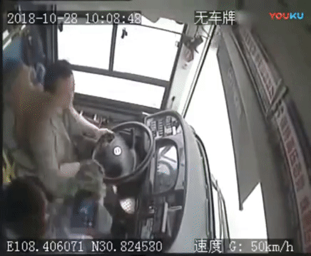 Bus plummets into Yangtze full GIF