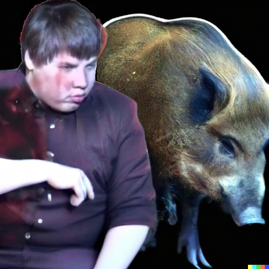 DALLE 2022 11 27 022344   scratching a pigs back