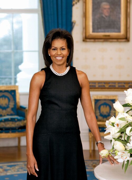 Michelle Obama portrait first lady Blue Room 2009