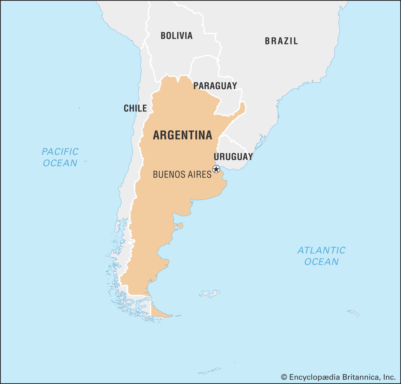 World Data Locator Map Argentina
