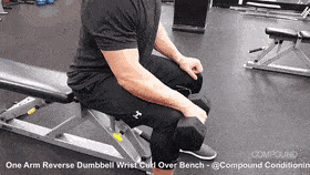 One arm reverse dumbbell wrist curl 