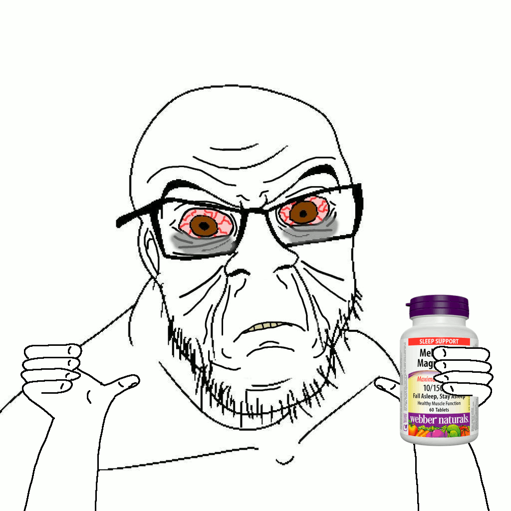 6710 animated arm bloodshot eyes bottle brown eyes frown glasses hand holding object meds mela