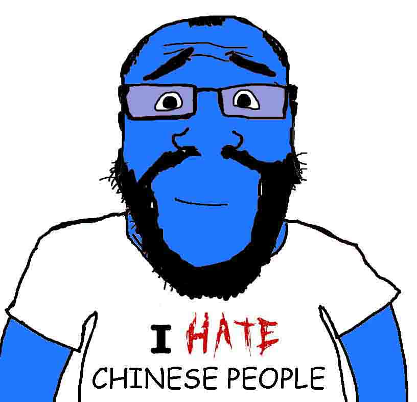 32169 arm balding beard blue skin calm china closed mouth clothes glasses hair i hate soyjak t