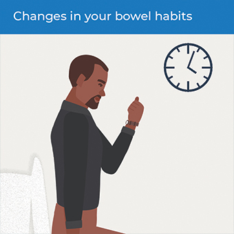 Bowel cancer symptoms changes bowel habits