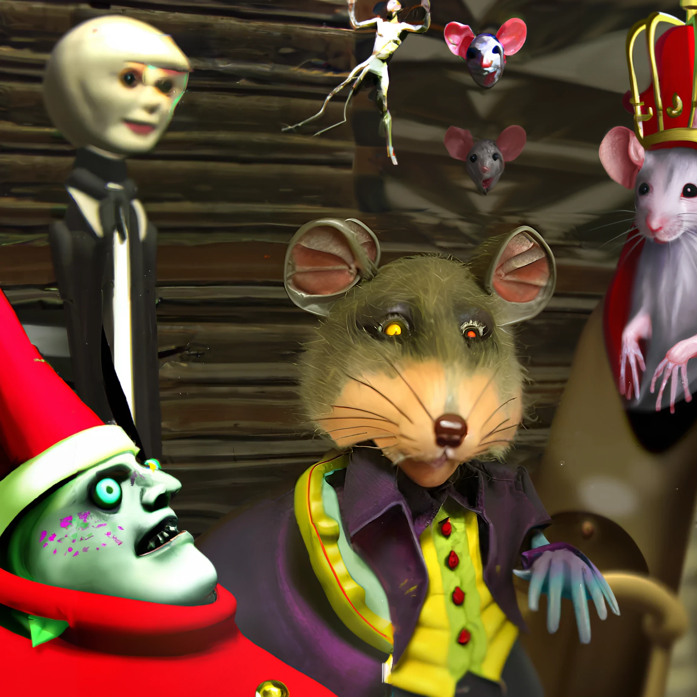 DALLE 2023 02 20 013502   An animatronic Rat about to be sacrificed by satanists