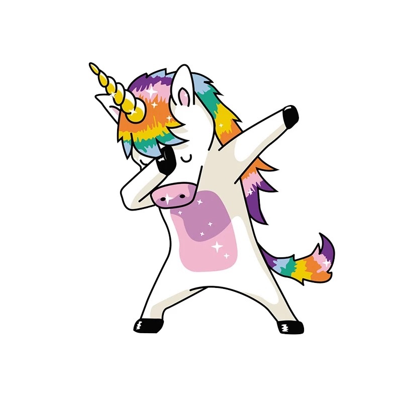Unicorn dab rainbow 19x20 