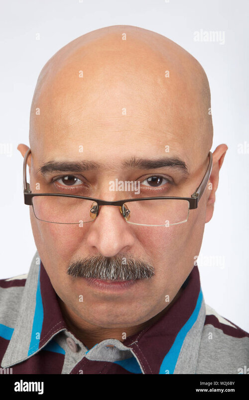 Portrait of an indian bald man W2J6BY
