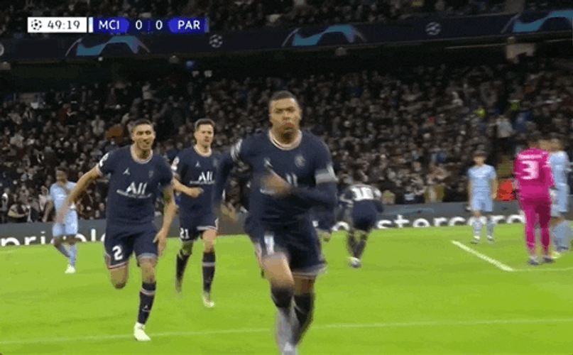 Footballer forward kylian mbappe iconic celebration knee slide jltaag5yd2l8mdid