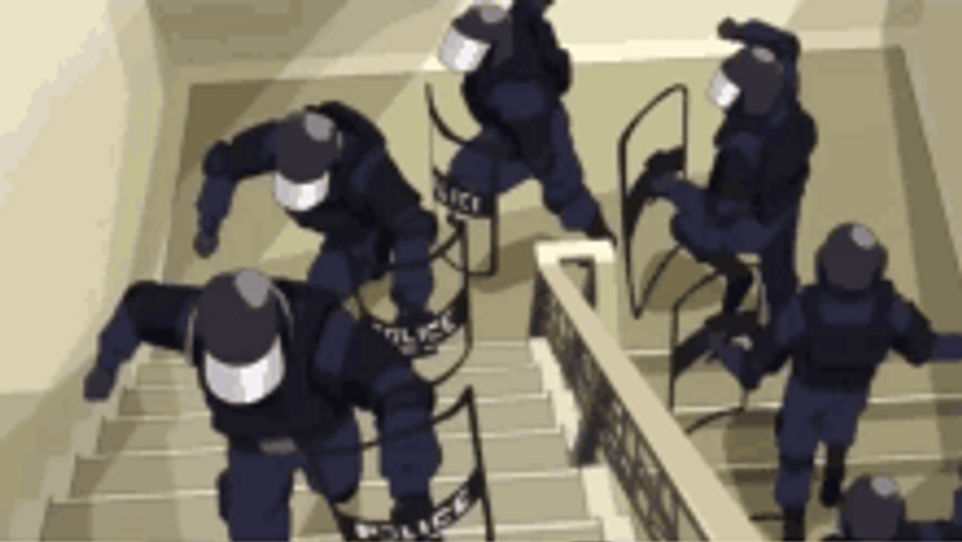 Fbi swat team police running up stairs cartoon bptuuqg3ydcs9mf8