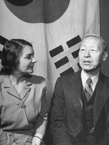 Syngman Rhee and his Austrian born wife Franziska Donner at the Korean Liberty Conference in W