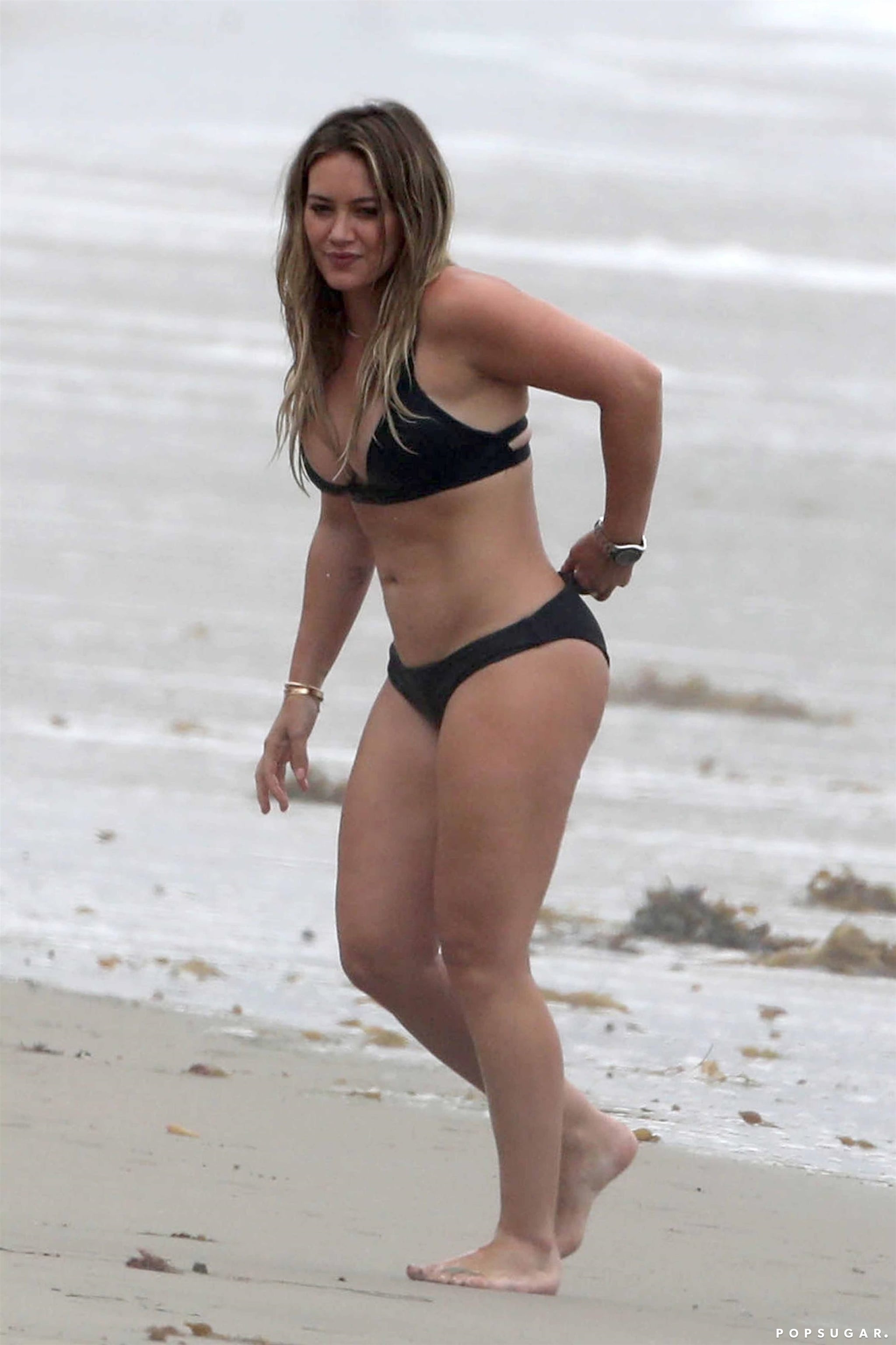 Hilary Duff Seen Wearing Strappy Black Bikini