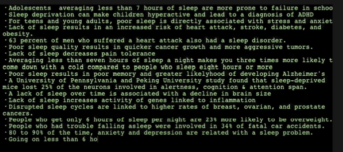 Sleep deprivation data