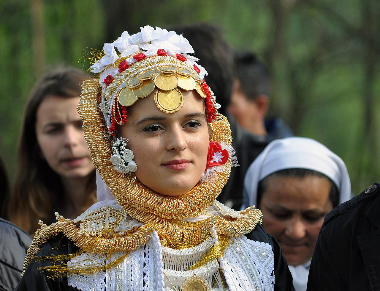 Young Gorani bride in traditional costume