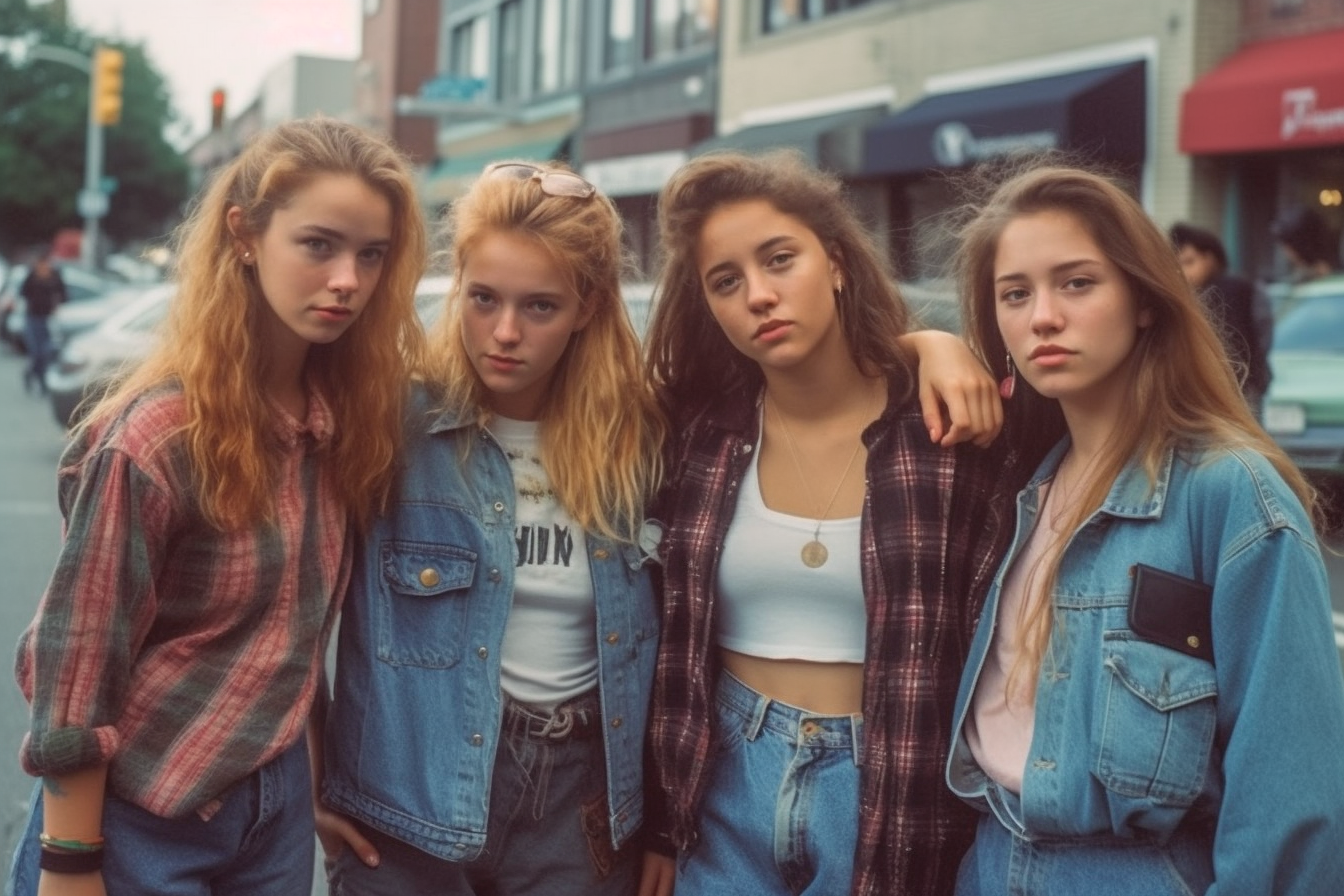  Group of female friends hanging out in Seattle in 1994 serious b8b563d7 f421 4058 9272 463b3a