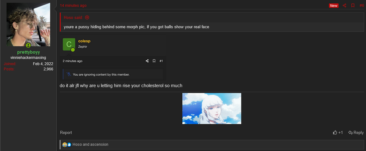 Screenshot 2023 05 06 at 21 59 44 Hoso little virgin who sucks truecels dick  vs aaron mateo