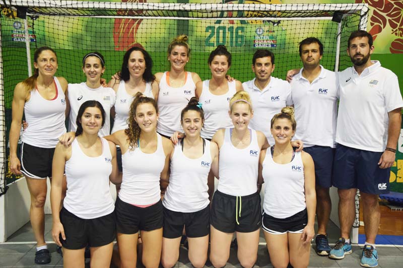 Team Uruguay pose for their first ever photo at the Cliff Anderson Sports Hall copy