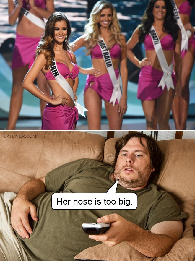 Guy criticizing beauty contester