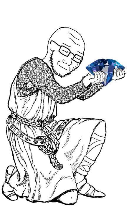 853 arm closed eyes closed mouth full body gem glasses hand holding object kneel knight leg so