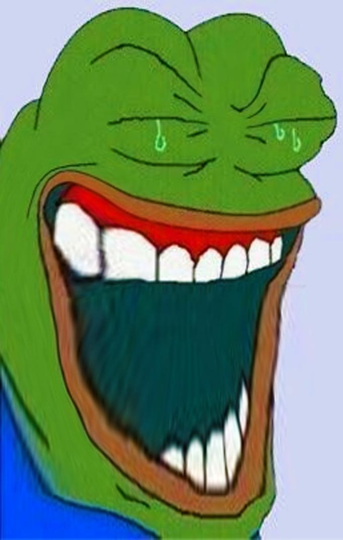 6 blue background blue shirt closed eyes clothes crying frog laughing open mouth pepe variant 