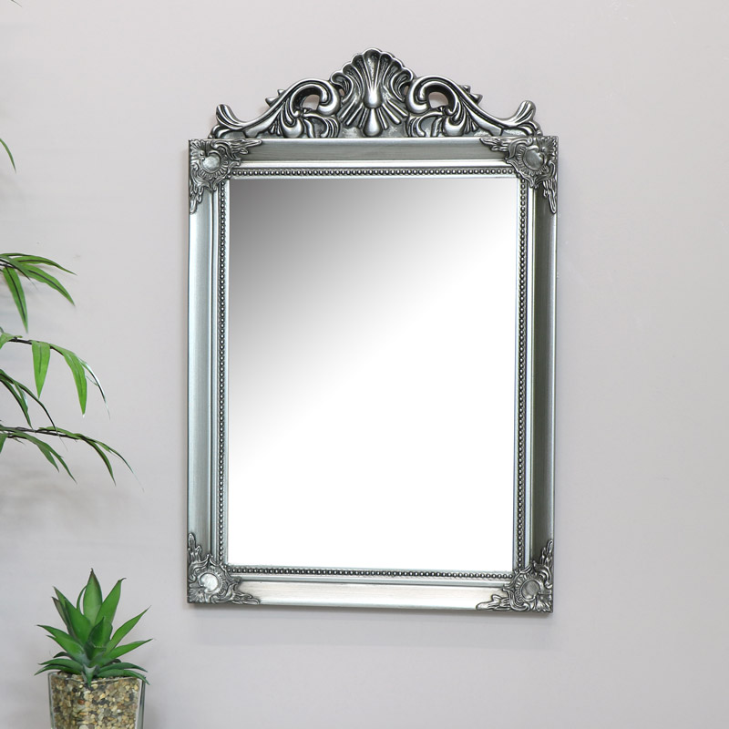 Antique silver wall mirror 36cm x 55cm MM29531