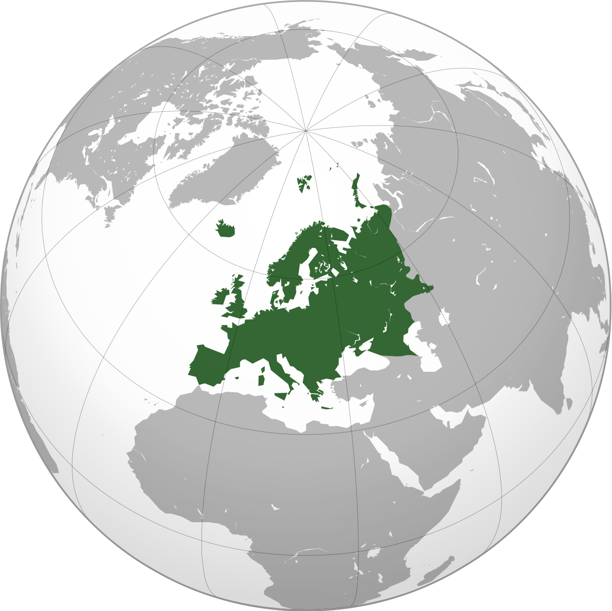 Europe orthographic Caucasus Urals boundary