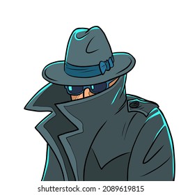 Spy raincoat hat black glasses 260nw 2089619815
