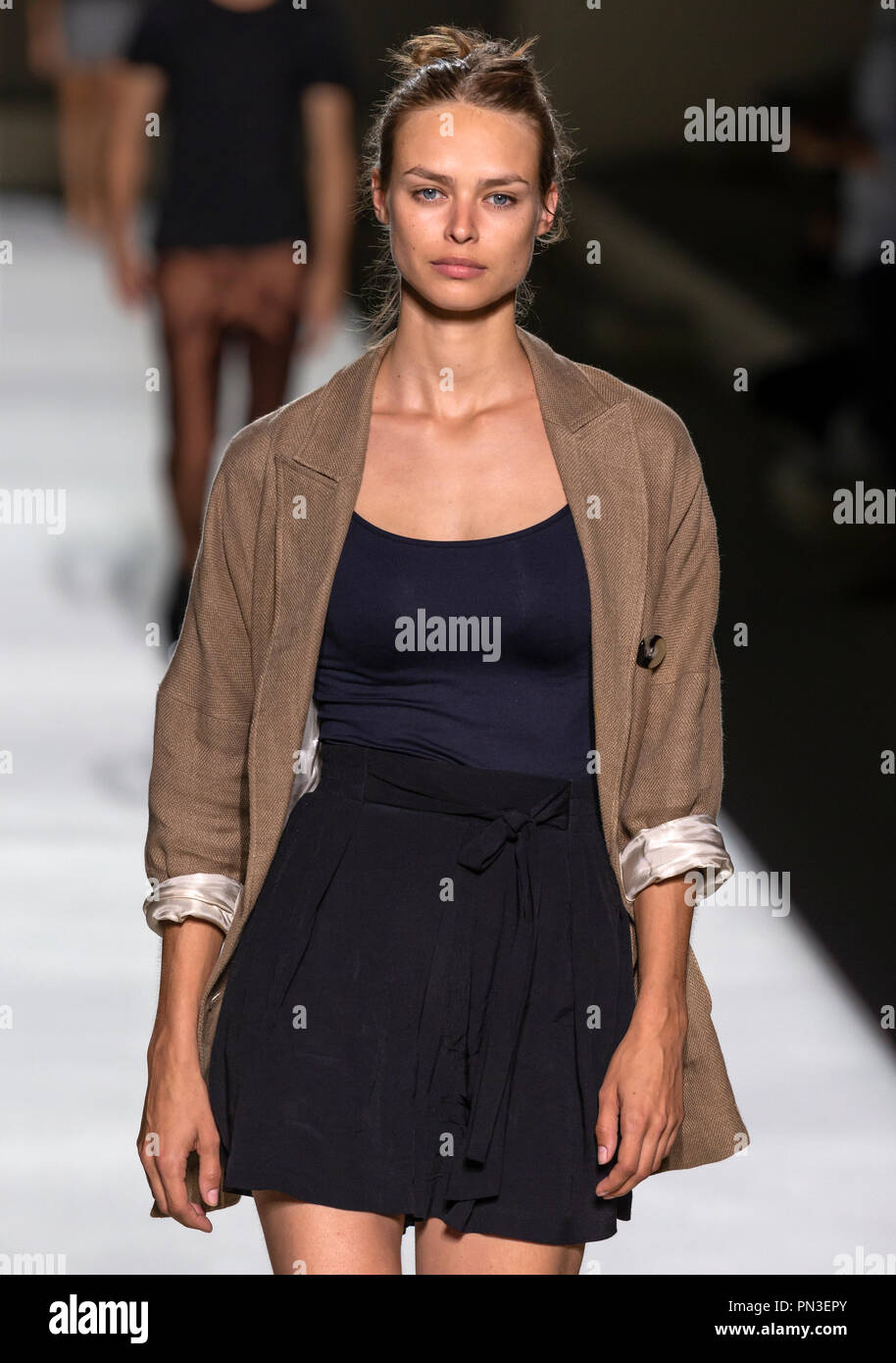 New york ny september 05 2018 birgit kos walks the runway during rehearsal for the tom ford 20