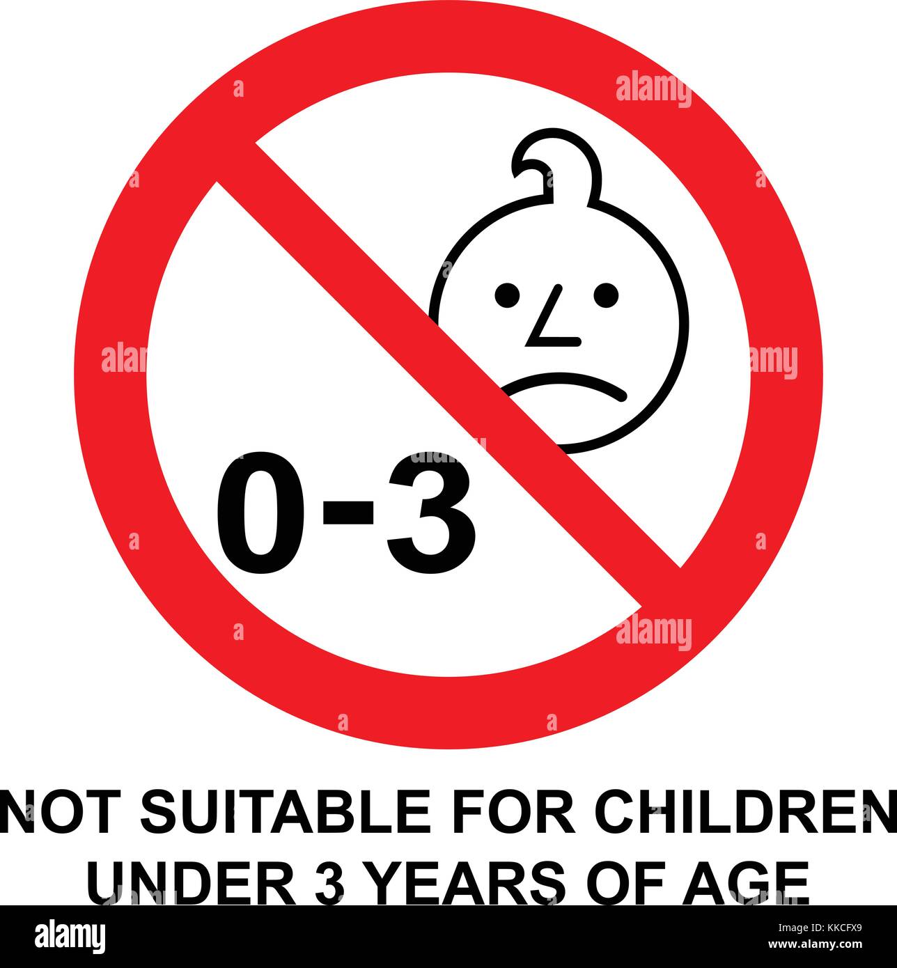 No es adecuado para ninos menores de 3 anos signo de prohibicion silueta de un nino en circulo