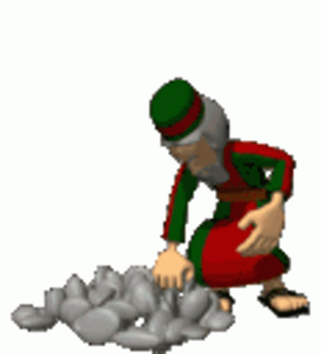 Caillou throw stone