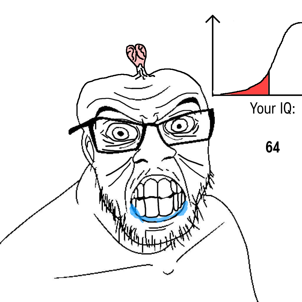 20126 brain brainlet clenched teeth glasses iq looking at you retard saliva small brain soyjak