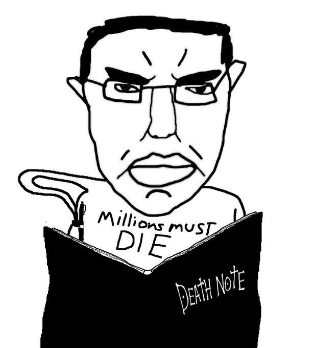 21212 angry anime book death note glasses hair holding object millions must die pen soyjak sub