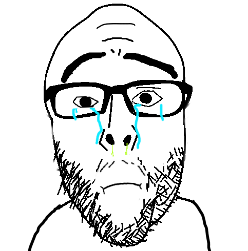 12714 closed eyes closed mouth crying ear glasses mucus sad soyjak stubble variant nojak 4