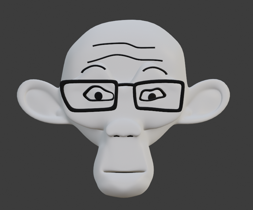 822   3d closed mouth ear glasses monkey neutral soyjak variant markiplier soyjak