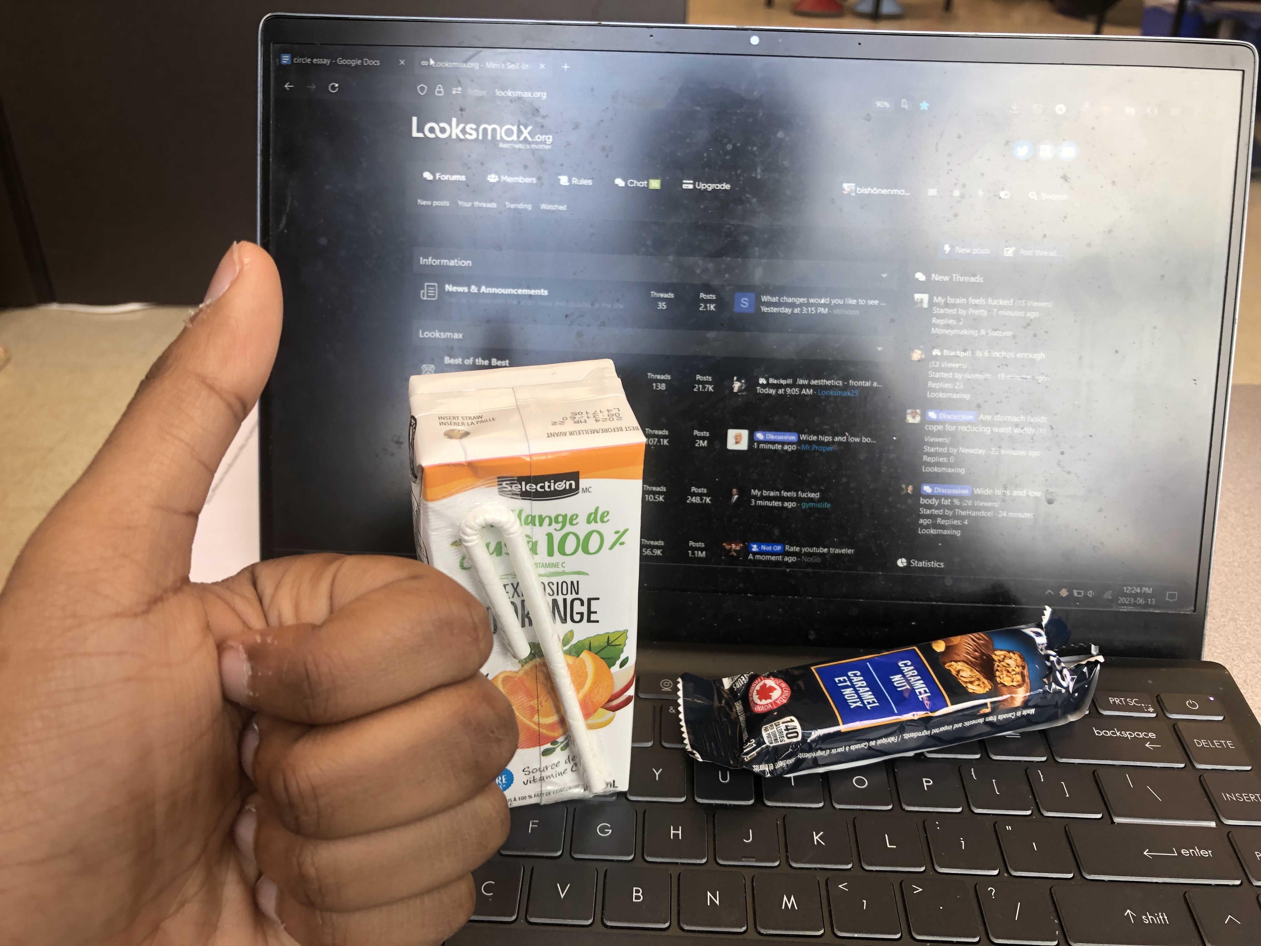 Choccy Bar and Juicy