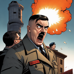 Hitler blowing up building