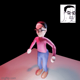 3462938 28537 3d angry animated closed mouth clothes full body glasses hair jump soyjak varian