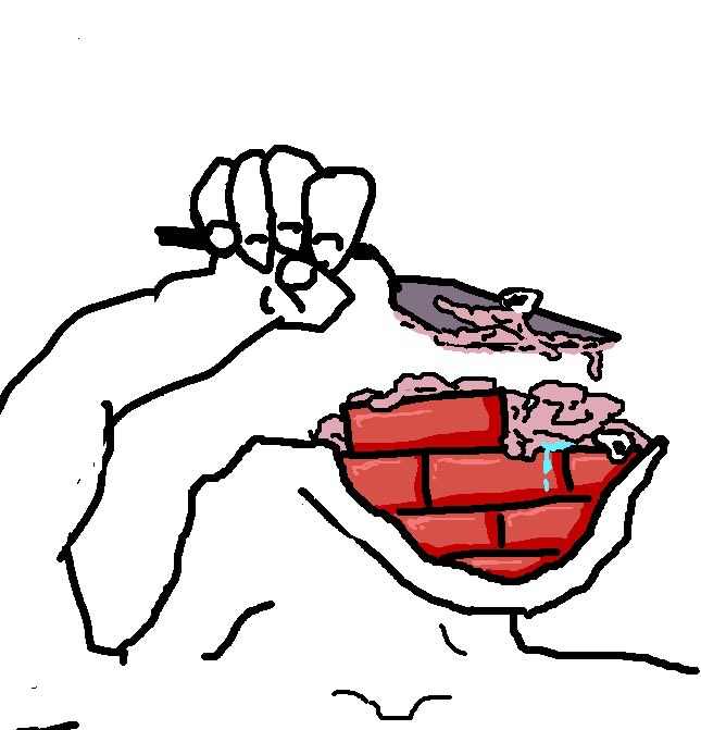 Brainlet laying brick brain