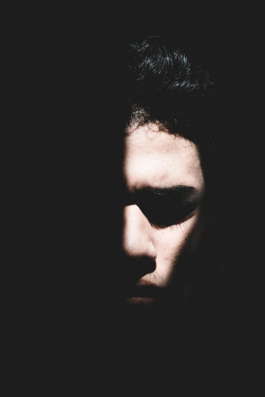 Portrait face man shadow