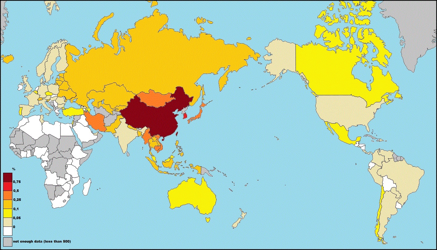 Tinderstat 4 countrypercentage