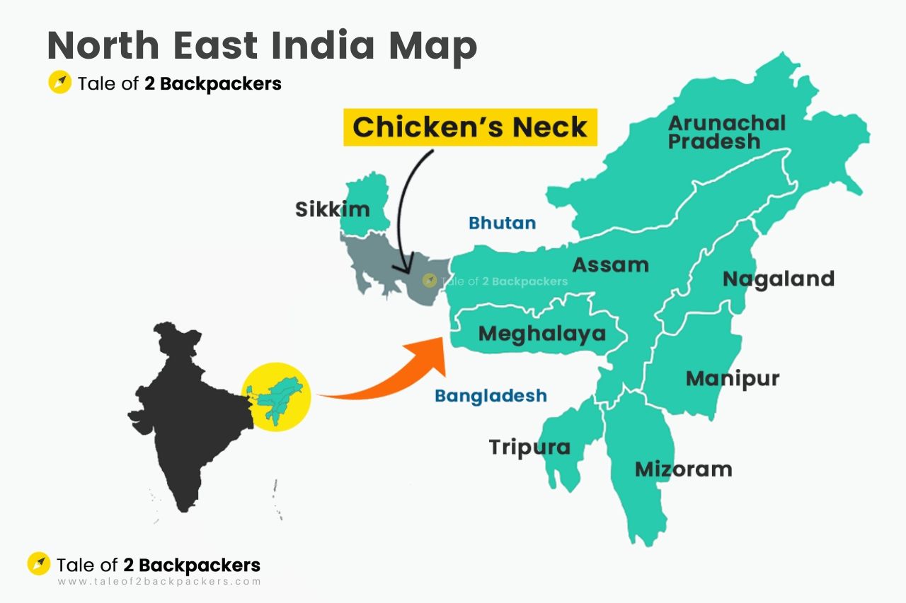 Northeast India Travel Map