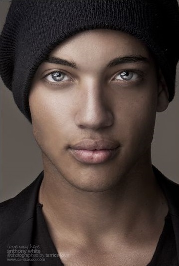 Anthony white blue eyes